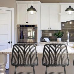 Two Rattan Bar Stools