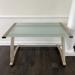 Champagne Gold Desk With Frosted Glass Top