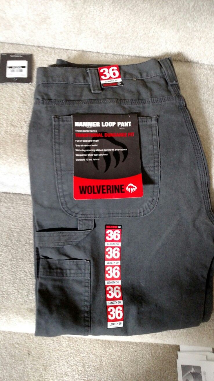Wolverine Hammer Loop pants new with tags 36 waist 30 length
