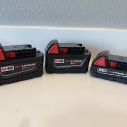 3 Milwaukee Batteries