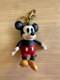 New Disney X Coach Mickey Mouse Collectible Bag Charm Coach Keychain Rare FOB
