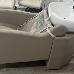 Shampoo unit and chairs