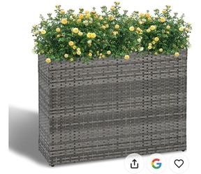 Vertical Wicker Planter Box in Gray...New