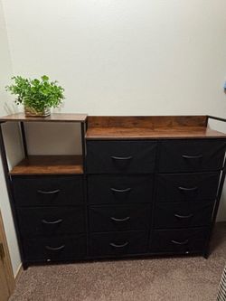 Fabric dresser w/ Wood top
