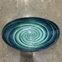 Intense And Gorgeous Painted Glass Dish 
