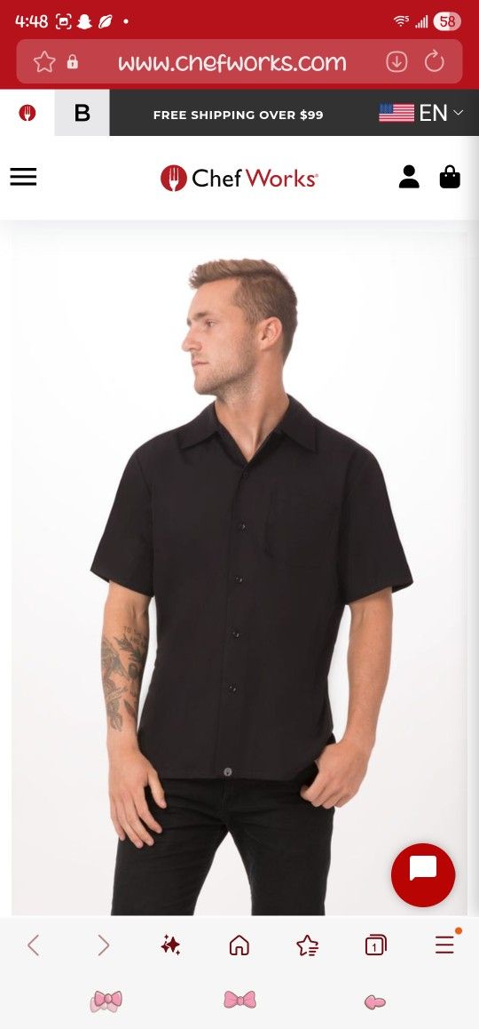 Chef Works Cool Vent Cook Shirt XL -New
