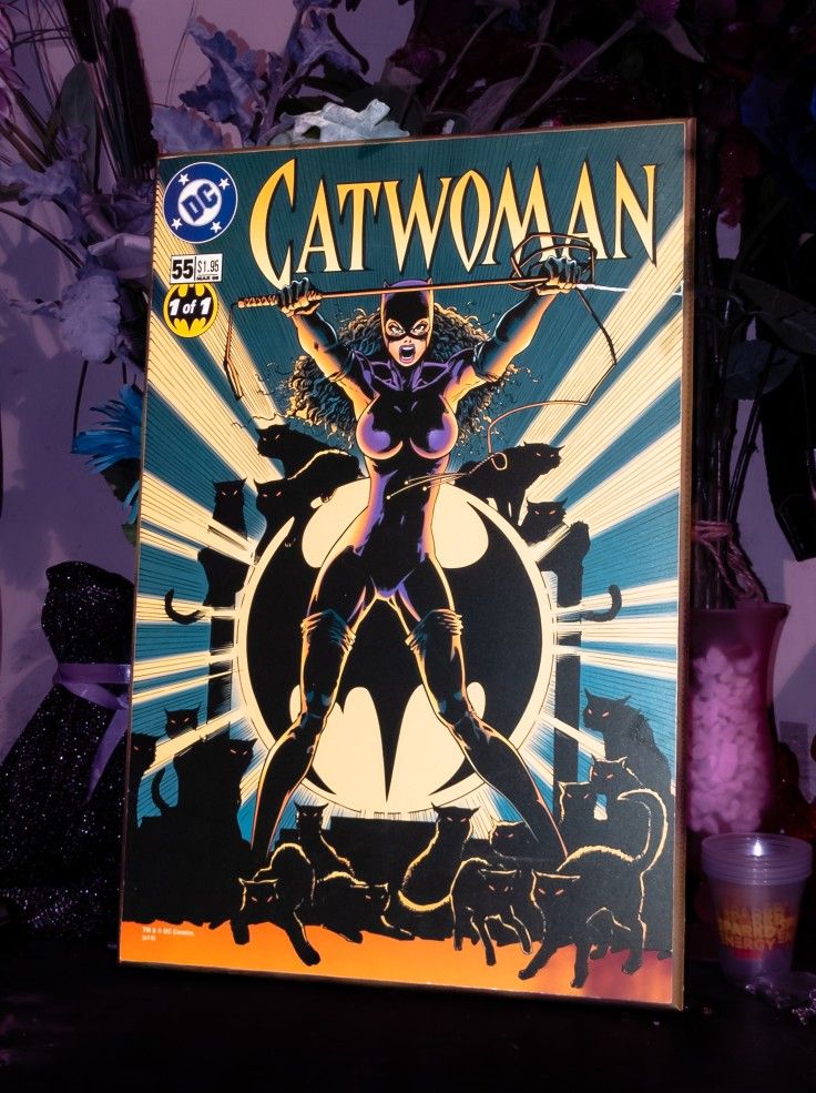 Catwoman #55 Comic Cover Wall Art DC Comics Silver Buffalo Plaque Decor