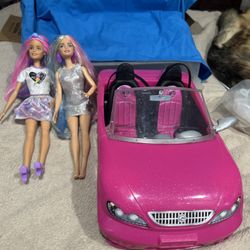 Barbie Sports Car Two Seat With 2 Barbies Included
