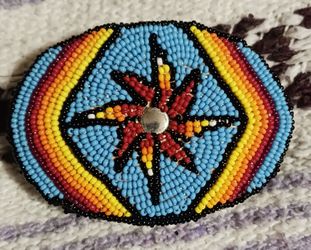 Native American Beaded Belt Buckle-Kiowa