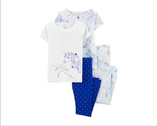 2 Pairs of Girls size 12 "Carter's" Unicorn Snug Fit 2-Piece Pajamas-NWT-$44