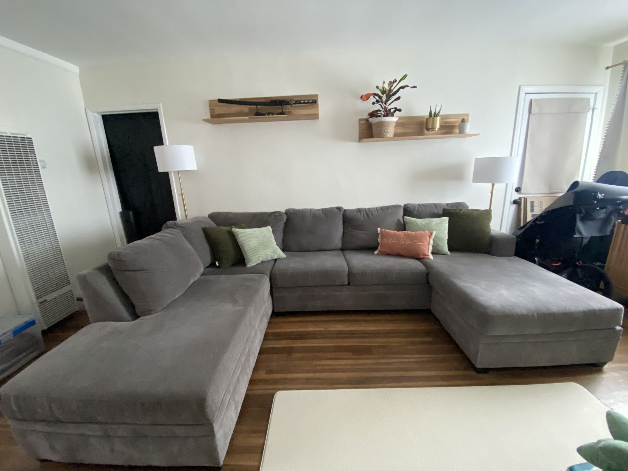2 Piece U-Shape Sectional Sofa Couch