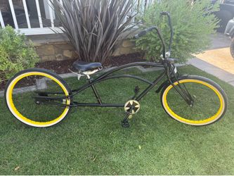Stretched beach cruiser with springer front fork great shape