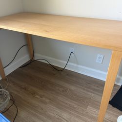 Blonde And Wood Rectangular Table 