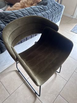 Olive Green Velvet Accent Chair