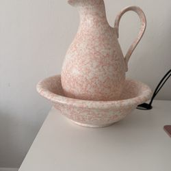 Ceramic Bowl And Pitcher 