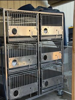 Stainless  steel 6  dog cage