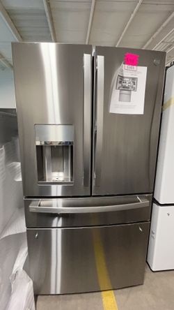 GE Profile™ ENERGY STAR® Model #:PVD28BYNFS  (opened box,minor scratches/dents) 27.9 Cu. Ft. Smart Fingerprint Resistant 4-Door French-Door Refrigerat