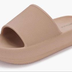 BRONAX Pillow Slippers for Women and Men | House Slides Shower Sandals | Cushioned Thick Sole. Size 7-7.5