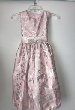 CRAYON KIDS LITTLE GIRLS LILAC GLITTER ROSE PATTERN BOW FLOWER GIRL DRESS