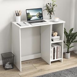 Small White Desk with Shelves, Compact Desk For Sale $24.00 50%+ OFF Retail $49.00 NEW Assembled