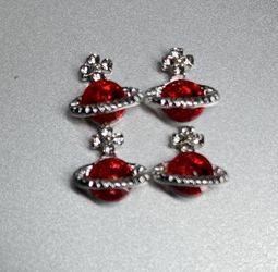 Red planet nail charms