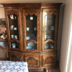 Set Sold Together China Cabinet And 6 Person Dining Set Perfect For Holidays!