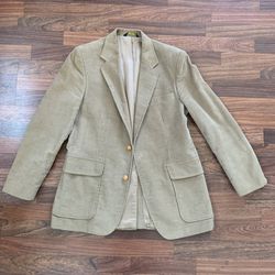Hagar Men Tan Corduroy Suit Jacket. Size Tag Missing, Measurements In Pics