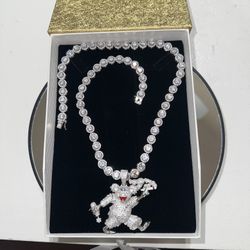 Moissanite Chain And Silver 925 