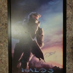Rare Halo 3 Dawn 3'x2 Wood Frame 