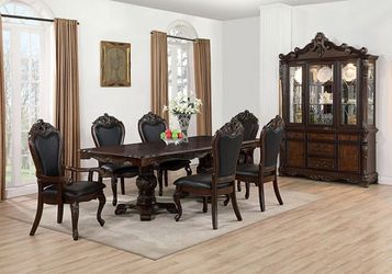 Traditional Dining Set - Dark Cherry Color 