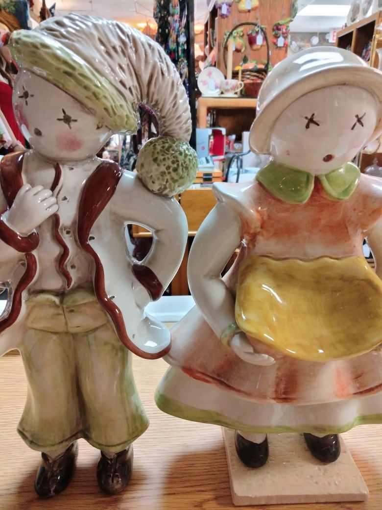 Antique 1960s Farmers Ceramic Figurines