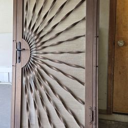 Beautiful 36 Inch Security Door.  Hammered BRONZE Finish 