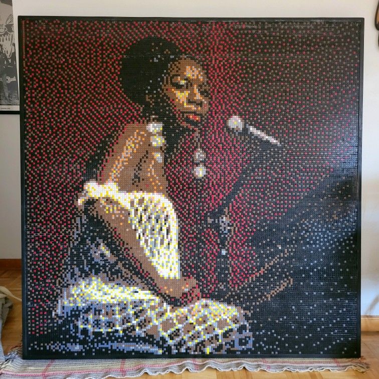 5ft x 5ft - Nina Simone Portrait 3d Printed Tile Art