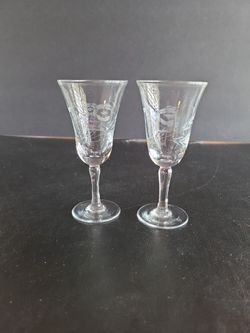 Vintage Etched Cordials - Pick Up In Grayslake Or Glenview 