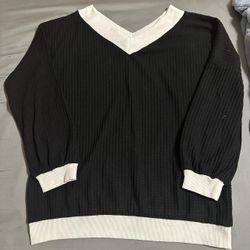 Oversized Black And White Sweater