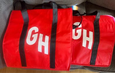 Red Grub Hub Large Tote Bags – Set of 2