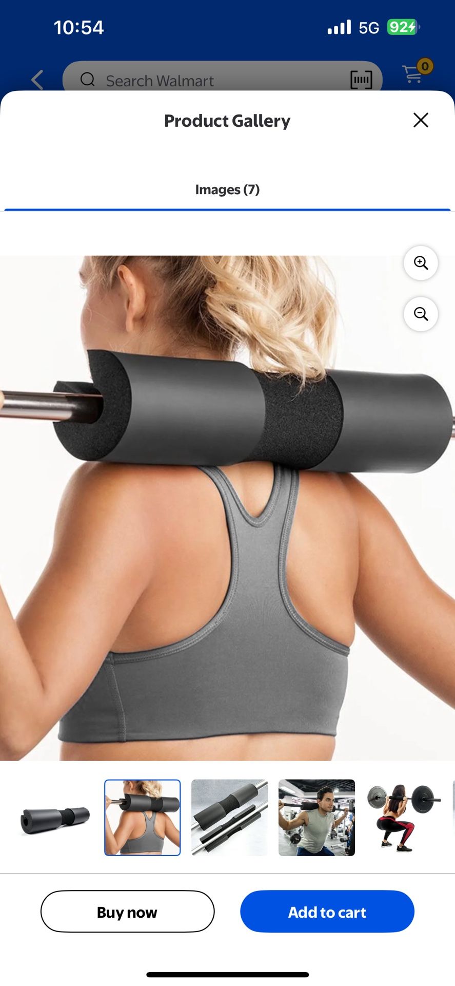CAP Bar Pad, Non-Slip, Ergonomic Barbell Pad for Neck and Shoulders - Black