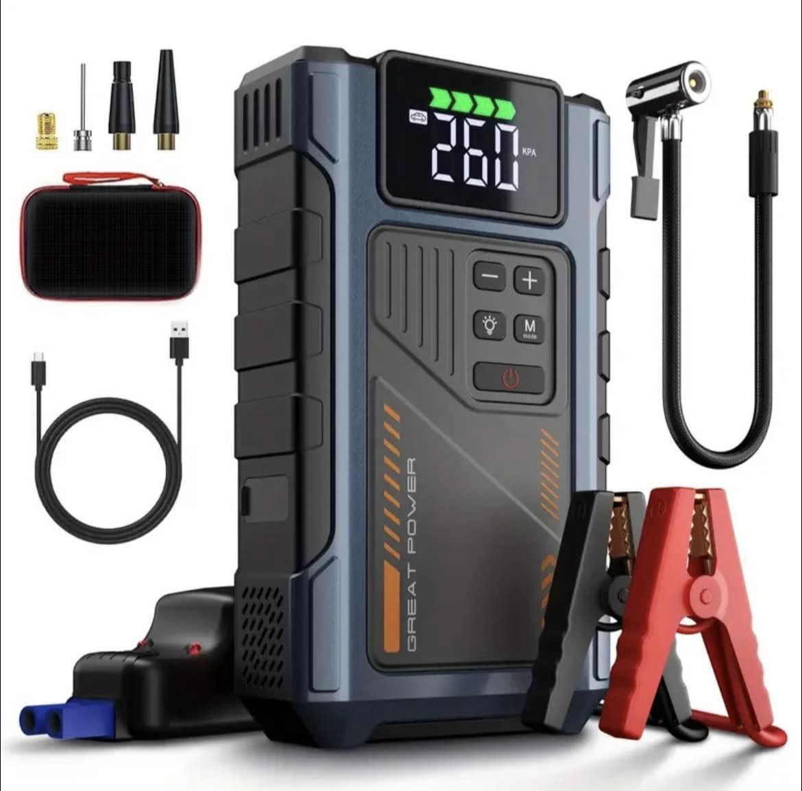 Portable Jump Starter with Air Compressor 