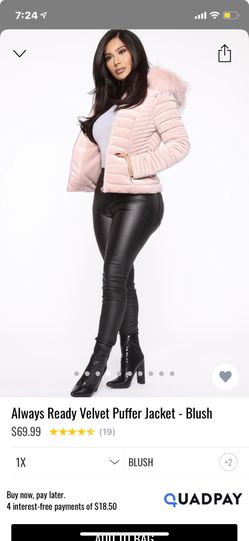 Fashion Nova velvet puffer jacket
