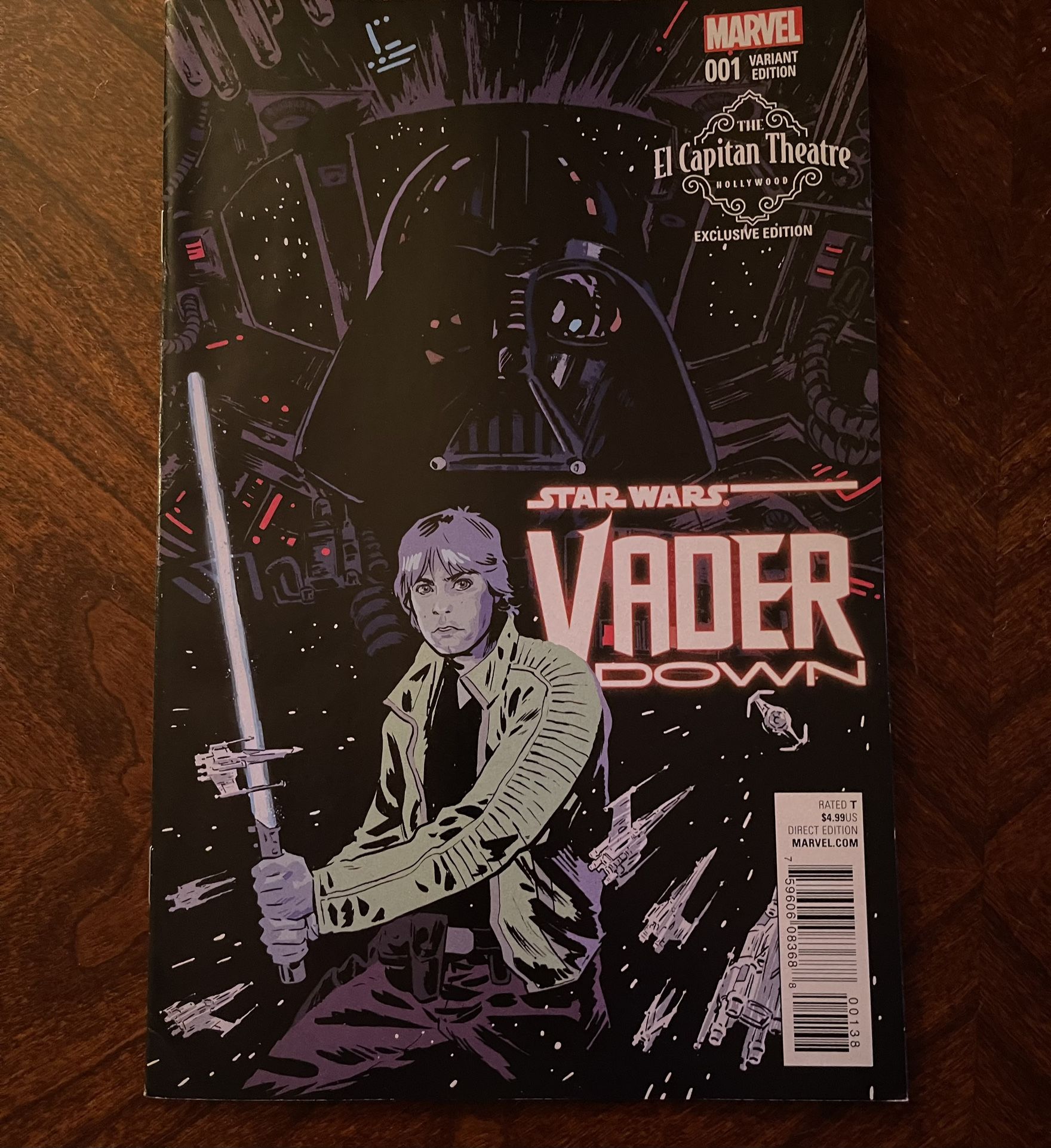 Star Wars Vader Down, Marvel 001 Variant Edition, The El Capitan Theatre Exclusive