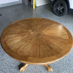 Oak Pedestal Table With Leaf