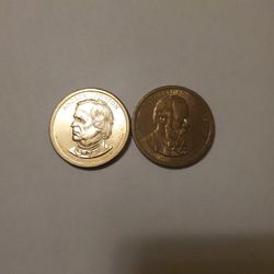 Andrew Johnson and Rutherford B Hayes Gold coins