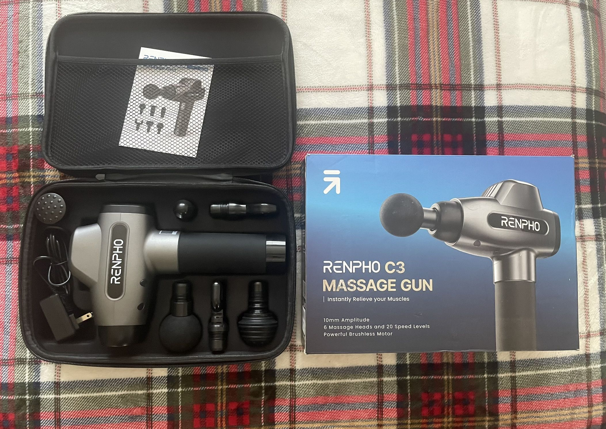 Renpho C3 massage instantly relieve your muscles 6 massage heads and 20 speed levels