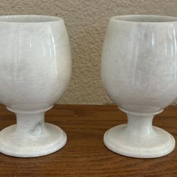 2 Marble Wine Glasses/Goblets