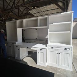 Custom TV Stand Cabinet Entertainment Center TV Lift Modern Rustic Farm House Barn Doors Console Handmade Restorations hardware Insp. Bookshelves 