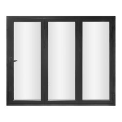 Aluminum BiFold Door 96”W x 80”H 3 Panel Black Powder Coat Finish
