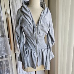 Waist-cinching zipper cardigan