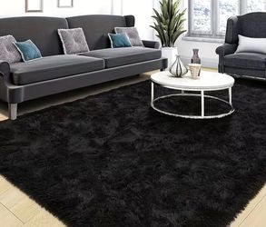 5 x 7 black area rug brand new