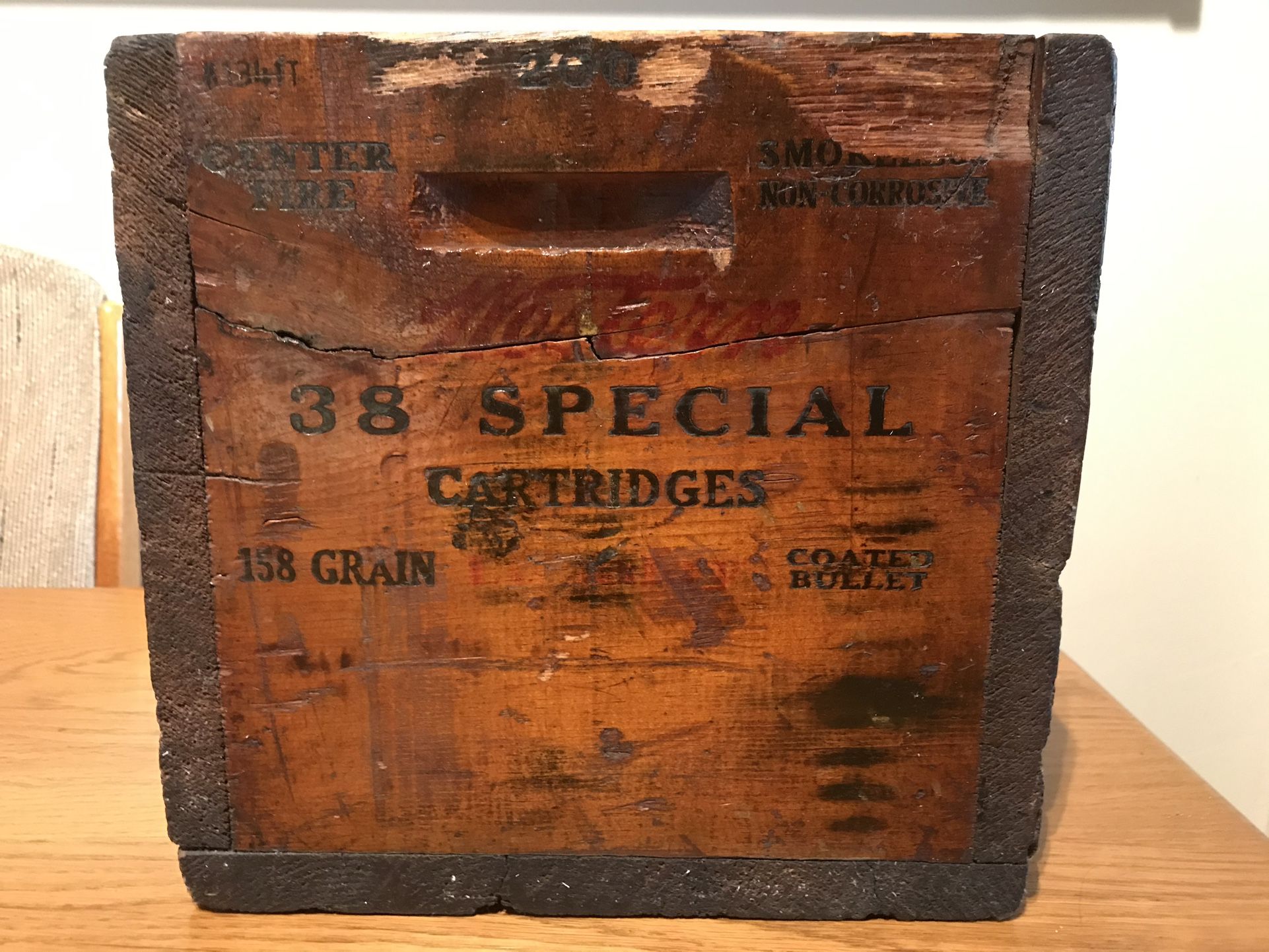 Antique Wood Ammunition Box