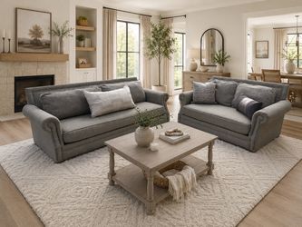 Mayo Furniture Gray Sofa & Matching Loveseat